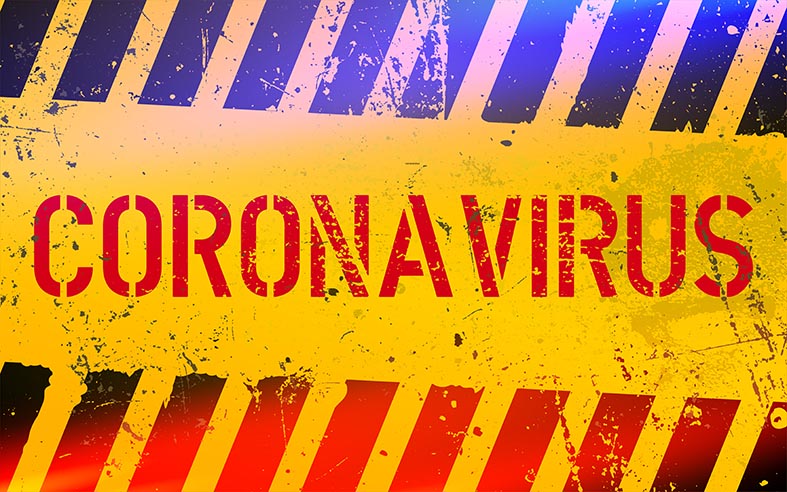 Coronavirus warning sign. Infectious virus in China. Coronavirus outbreak. Quarantine zone.